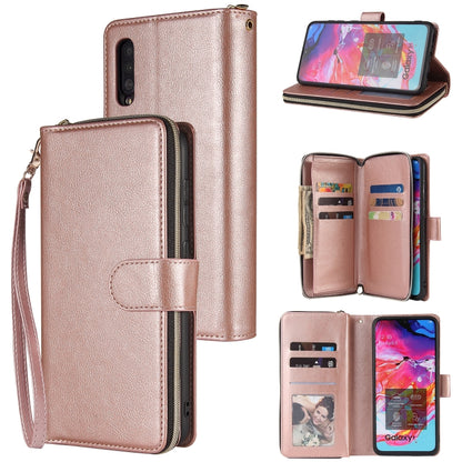 Zipper Wallet Bag Horizontal Flip PU Leather Case with Holder & 9 Card Slots & Wallet & Lanyard & Photo Frame, For Samsung Galaxy A51, For Samsung Galaxy A51 5G, For Samsung Galaxy A70, For Samsung Galaxy A71, For Samsung Galaxy A71 5G                 ...