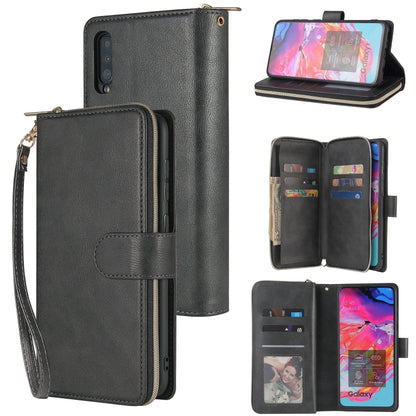 Zipper Wallet Bag Horizontal Flip PU Leather Case with Holder & 9 Card Slots & Wallet & Lanyard & Photo Frame, For Samsung Galaxy A51, For Samsung Galaxy A51 5G, For Samsung Galaxy A70, For Samsung Galaxy A71, For Samsung Galaxy A71 5G                 ...