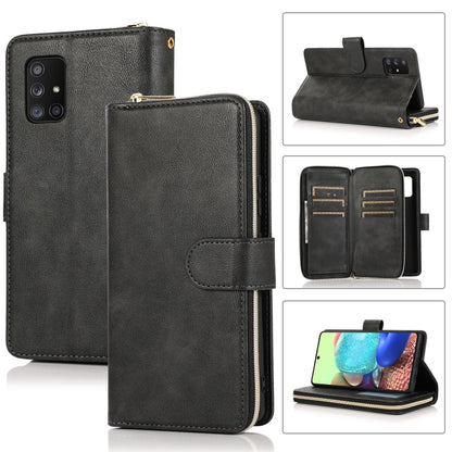 Zipper Wallet Bag Horizontal Flip PU Leather Case with Holder & 9 Card Slots & Wallet & Lanyard & Photo Frame, For Samsung Galaxy A51, For Samsung Galaxy A51 5G, For Samsung Galaxy A70, For Samsung Galaxy A71, For Samsung Galaxy A71 5G                 ...