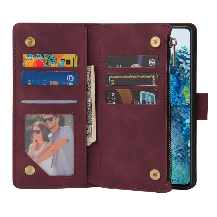 Zipper Wallet Bag Horizontal Flip PU Leather Case with Holder & 9 Card Slots & Wallet & Lanyard & Photo Frame, For Samsung Galaxy S20 FE 5G