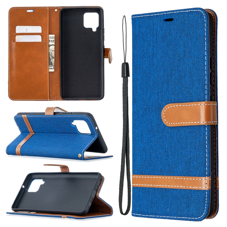 Color Matching Denim Texture Horizontal Flip Leather Case with Holder & Card Slots & Wallet & Lanyard, For Samsung Galaxy A42 5G
