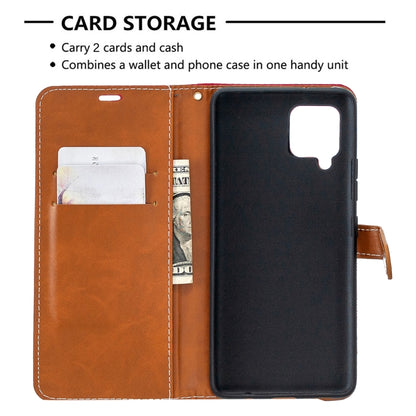 Color Matching Denim Texture Horizontal Flip Leather Case with Holder & Card Slots & Wallet & Lanyard, For Samsung Galaxy A42 5G