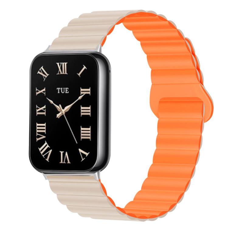 Two Color Reverse Buckle Magnetic Silicone Watch Band, For Xiaomi Band 10 Pro / Redmi Watch 6 / 5