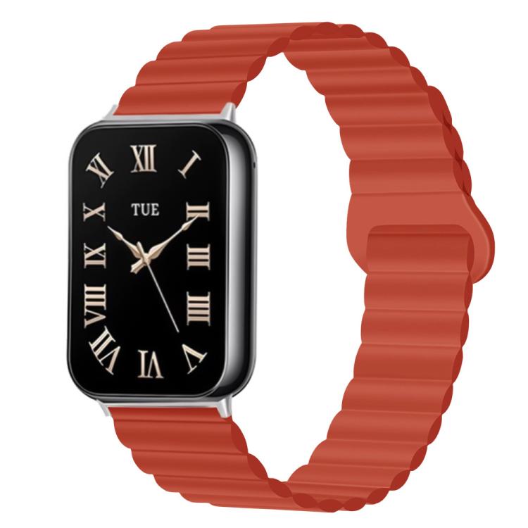 Solid Color Reverse Buckle Magnetic Silicone Watch Band, For Xiaomi Band 10 Pro / Redmi Watch 6 / 5
