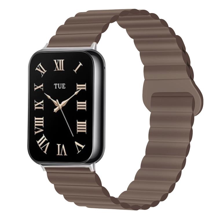 Solid Color Reverse Buckle Magnetic Silicone Watch Band, For Xiaomi Band 10 Pro / Redmi Watch 6 / 5