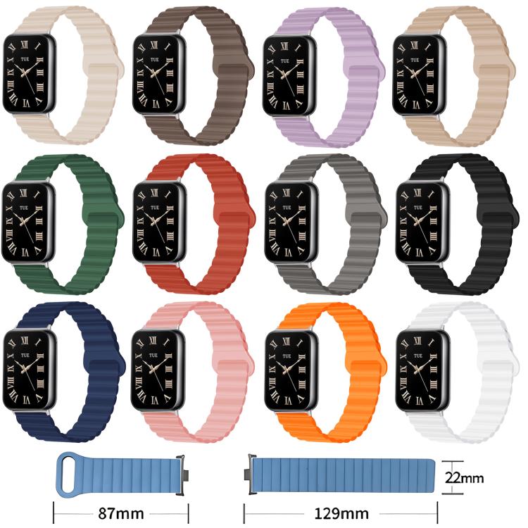 Solid Color Reverse Buckle Magnetic Silicone Watch Band, For Xiaomi Band 10 Pro / Redmi Watch 6 / 5