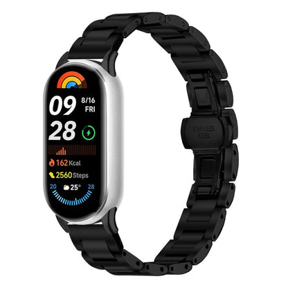 Slim Butterfly Buckle Metal Stainless Steel Watch Band, For Redmi Watch6/5/4/Xiaomi Band 9 Pro/8 Pro, For Xiaomi Smart Band 10 / 9 / 8