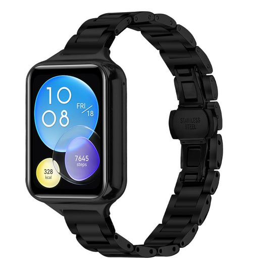 Slim Butterfly Buckle Metal Stainless Steel Watch Band, For Redmi Watch6/5/4/Xiaomi Band 9 Pro/8 Pro, For Xiaomi Smart Band 10 / 9 / 8