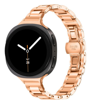 Slim Butterfly Buckle Metal Stainless Steel Watch Band, For Samsung Galaxy Ultra 47mm / Ultra 2025, For Samsung Galaxy Watch8 / Watch8 Classic