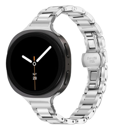 Slim Butterfly Buckle Metal Stainless Steel Watch Band, For Samsung Galaxy Ultra 47mm / Ultra 2025, For Samsung Galaxy Watch8 / Watch8 Classic