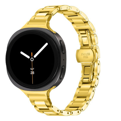 Slim Butterfly Buckle Metal Stainless Steel Watch Band, For Samsung Galaxy Ultra 47mm / Ultra 2025, For Samsung Galaxy Watch8 / Watch8 Classic