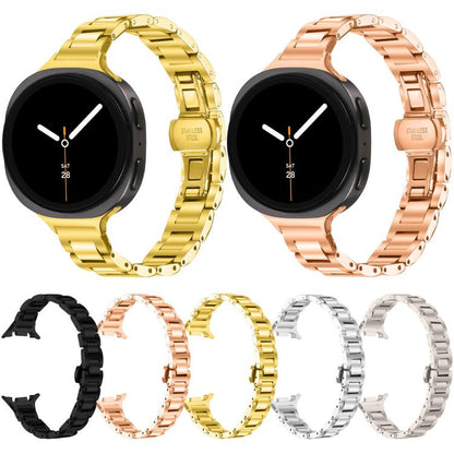 Slim Butterfly Buckle Metal Stainless Steel Watch Band, For Samsung Galaxy Ultra 47mm / Ultra 2025, For Samsung Galaxy Watch8 / Watch8 Classic