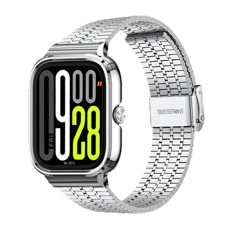 Metal Frame Integrated Seven Beads Buckle Stainless Steel Watch Band, For Redmi Watch 5 / Watch 4