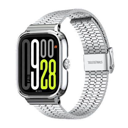 Metal Frame Integrated Seven Beads Buckle Stainless Steel Watch Band, For Redmi Watch 5 / Watch 4