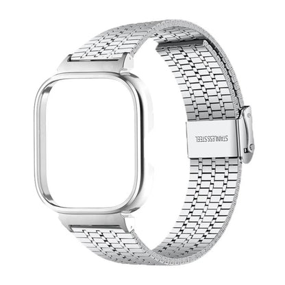 Metal Frame Integrated Seven Beads Buckle Stainless Steel Watch Band, For Redmi Watch 5 / Watch 4