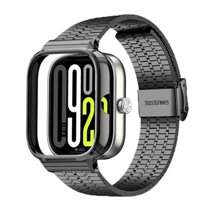 Metal Frame Integrated Seven Beads Buckle Stainless Steel Watch Band, For Redmi Watch 5 / Watch 4