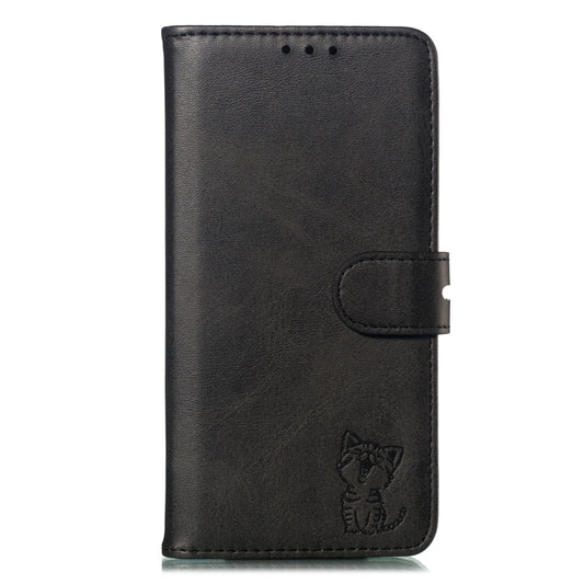 Embossed Happy Cat Pattern Horizontal Flip Leather Case with Holder & Card Slots & Wallet, For Samsung Galaxy S20 FE