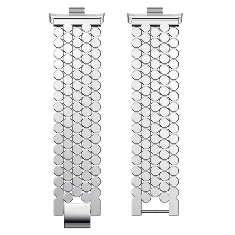 Fish Scale Texture Metal Stainless Steel Watch Band, For Redmi Watch6/5/4/Xiaomi Band 9 Pro/8 Pro