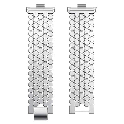 Fish Scale Texture Metal Stainless Steel Watch Band, For Redmi Watch6/5/4/Xiaomi Band 9 Pro/8 Pro