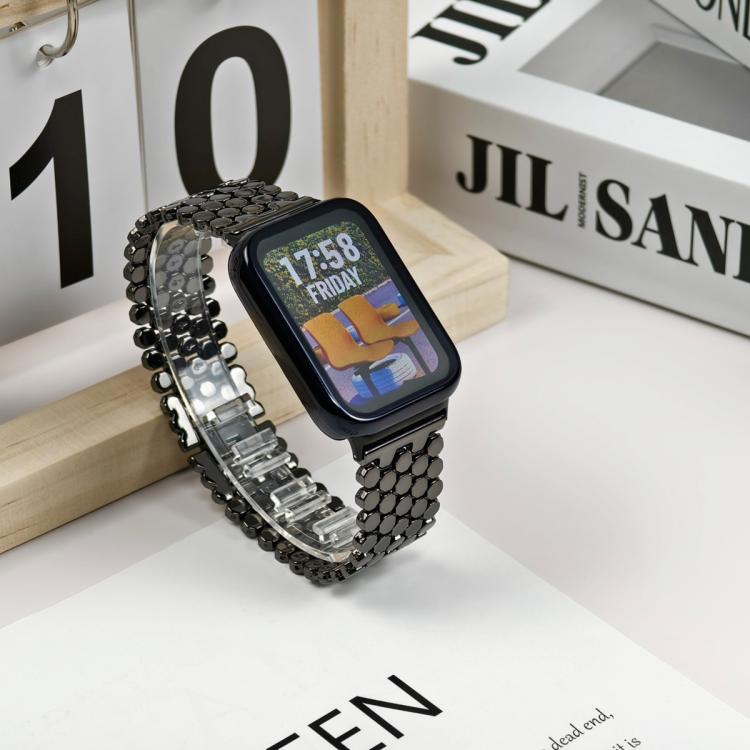 Fish Scale Texture Metal Stainless Steel Watch Band, For Redmi Watch6/5/4/Xiaomi Band 9 Pro/8 Pro