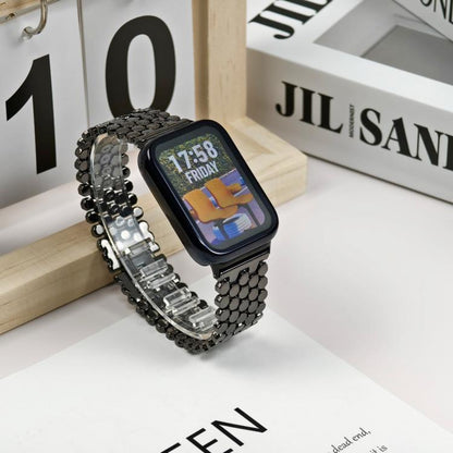 Fish Scale Texture Metal Stainless Steel Watch Band, For Redmi Watch6/5/4/Xiaomi Band 9 Pro/8 Pro