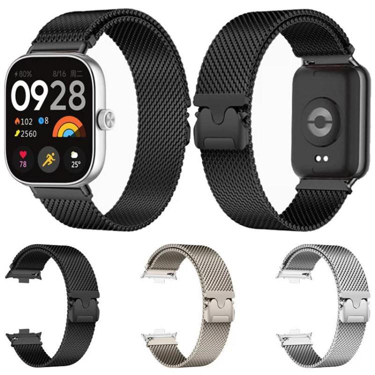 Magnetic Parachute Milanese Stainless Steel Watch Band, For Redmi Watch6/5/4/Xiaomi Band 9 Pro/8 Pro