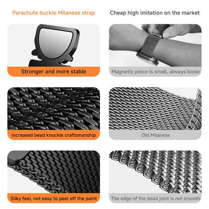 Magnetic Parachute Milanese Stainless Steel Watch Band, For Redmi Watch6/5/4/Xiaomi Band 9 Pro/8 Pro