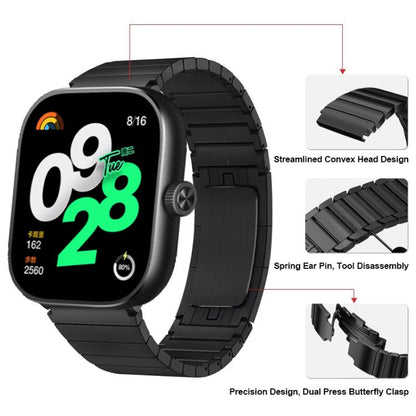 One Beads Dual-Press Butterfly Buckle Stainless Steel Watch Band, For Xiaomi Band 10 Pro / Redmi Watch 6 / 5