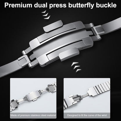 One Beads Dual-Press Butterfly Buckle Stainless Steel Watch Band, For Xiaomi Band 10 Pro / Redmi Watch 6 / 5