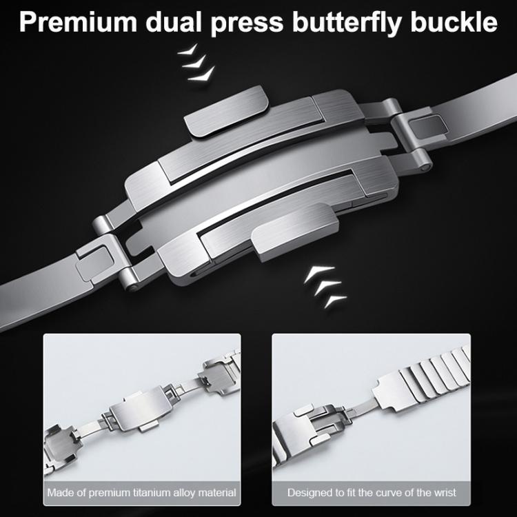 One Beads Dual-Press Butterfly Buckle Titanium Alloy Watch Band, For Xiaomi Band 10 Pro / Redmi Watch 6 / 5