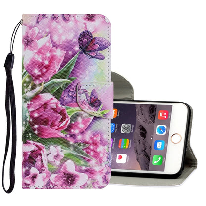 Coloured Drawing Pattern Horizontal Flip PU Leather Case with Holder & Card Slots & Wallet & Lanyard, For iPhone 6 & 6s, For iPhone 6 Plus & 6s Plus, For iPhone 8 Plus & 7 Plus