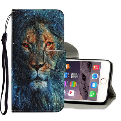 Coloured Drawing Pattern Horizontal Flip PU Leather Case with Holder & Card Slots & Wallet & Lanyard, For iPhone 6 & 6s, For iPhone 6 Plus & 6s Plus, For iPhone 8 Plus & 7 Plus