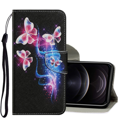 Coloured Drawing Pattern Horizontal Flip PU Leather Case with Holder & Card Slots & Wallet & Lanyard, For iPhone XS Max, For iPhone 12 mini, For iPhone 12 / 12 Pro