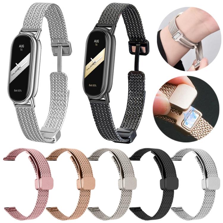 xDfind Wheat Ear Magnetic Buckle Stainless Steel Watch Band, For Xiaomi Band 10 Pro / 9 Pro / Redmi Watch 6, For Xiaomi Smart Band 10 / 9 / 8 NFC