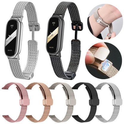 xDfind Wheat Ear Magnetic Buckle Stainless Steel Watch Band, For Xiaomi Band 10 Pro / 9 Pro / Redmi Watch 6, For Xiaomi Smart Band 10 / 9 / 8 NFC