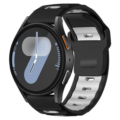 xDfind Flat-head Dual-color Silicone Watch Band, For Samsung Galaxy Watch7 / FE / 6 / 5 / 4