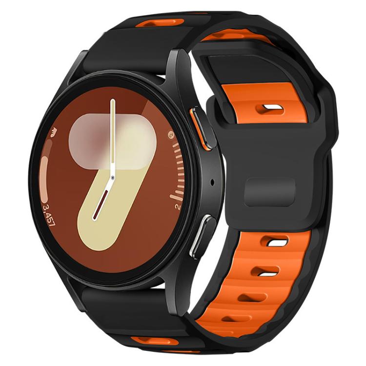 xDfind Flat-head Dual-color Silicone Watch Band, For Samsung Galaxy Watch Ultra / Ultra 2025, For Samsung Galaxy Watch8 / Watch8 Classic, For Samsung Galaxy Watch7 / FE / 6 / 5 / 4
