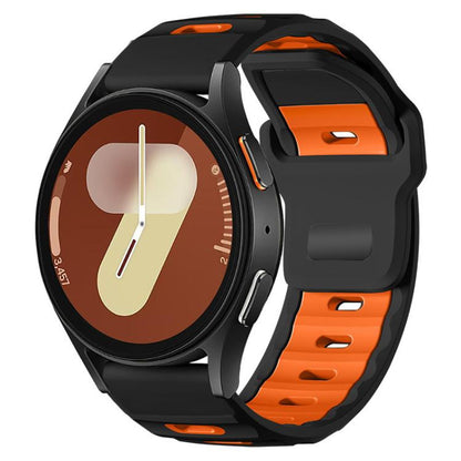 xDfind Flat-head Dual-color Silicone Watch Band, For Samsung Galaxy Watch7 / FE / 6 / 5 / 4