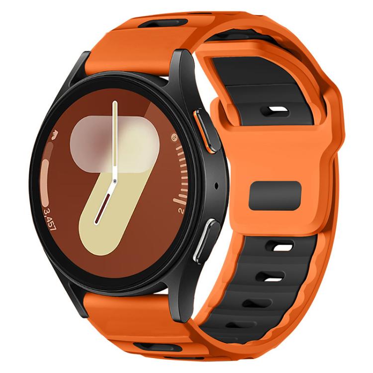 xDfind Flat-head Dual-color Silicone Watch Band, For Samsung Galaxy Watch Ultra / Ultra 2025, For Samsung Galaxy Watch8 / Watch8 Classic, For Samsung Galaxy Watch7 / FE / 6 / 5 / 4