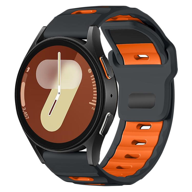 xDfind Flat-head Dual-color Silicone Watch Band, For Samsung Galaxy Watch Ultra / Ultra 2025, For Samsung Galaxy Watch8 / Watch8 Classic, For Samsung Galaxy Watch7 / FE / 6 / 5 / 4