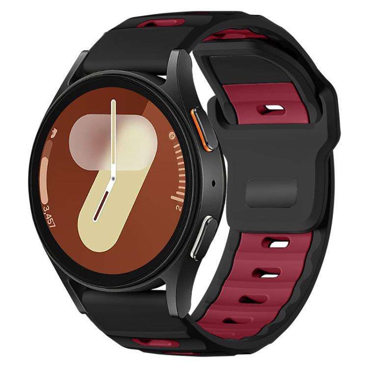 xDfind Flat-head Dual-color Silicone Watch Band, For Samsung Galaxy Watch Ultra / Ultra 2025, For Samsung Galaxy Watch8 / Watch8 Classic, For Samsung Galaxy Watch7 / FE / 6 / 5 / 4