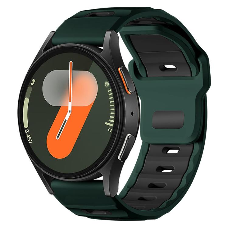 xDfind Flat-head Dual-color Silicone Watch Band, For Samsung Galaxy Watch Ultra / Ultra 2025, For Samsung Galaxy Watch8 / Watch8 Classic, For Samsung Galaxy Watch7 / FE / 6 / 5 / 4