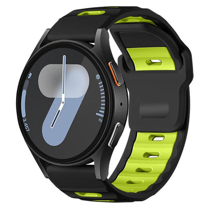 xDfind Flat-head Dual-color Silicone Watch Band, For Samsung Galaxy Watch7 / FE / 6 / 5 / 4