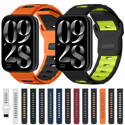 xDfind Flat-head Dual-color Silicone Watch Band, For Xiaomi Band 10 Pro / 9 Pro / Redmi Watch 6, For Redmi Watch 3 Active / Watch 3 Lite, For Redmi Watch 3