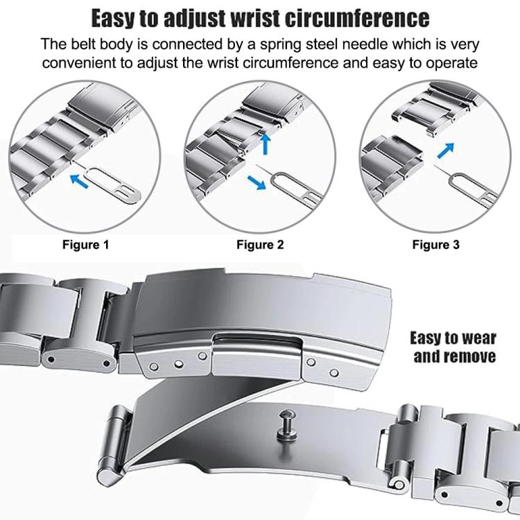 Three Beads Turtle Buckle Titanium Alloy Watch Band, For Samsung Galaxy Fit3