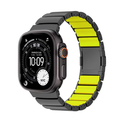 Magnetic Clasp One Beads Silicone Titanium Alloy Watch Band, For Apple Watch 46mm / 49mm / 45mm / 44mm, For Apple Watch 42mm / 41mm / 40mm / 38mm