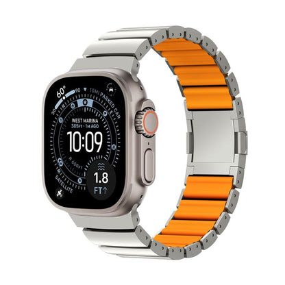 Magnetic Clasp One Beads Silicone Titanium Alloy Watch Band, For Apple Watch 46mm / 49mm / 45mm / 44mm, For Apple Watch 42mm / 41mm / 40mm / 38mm