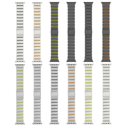 Magnetic Clasp One Beads Silicone Titanium Alloy Watch Band, For Apple Watch 46mm / 49mm / 45mm / 44mm, For Apple Watch 42mm / 41mm / 40mm / 38mm