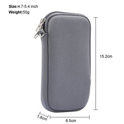 Universal Elasticity Zipper Protective Case Storage Bag with Lanyard For iPhone 12 mini / 4.7-5.4 inch Smart Phones, For iPhone 12 mini