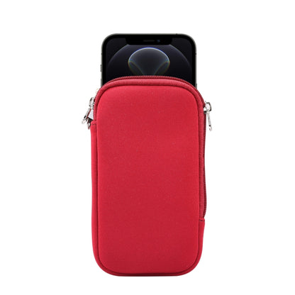 Universal Elasticity Zipper Protective Case Storage Bag with Lanyard For iPhone 12 / 12 Pro / 6.1 inch Smart Phones, For iPhone 12 / 12 Pro